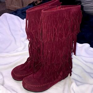 Fringe Moccasin Boots